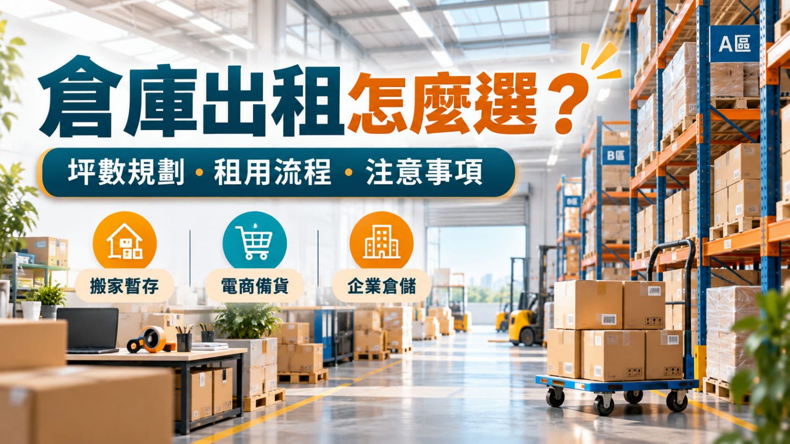 倉庫出租怎麼選?坪數、使用情境、租用流程與注意事項完整指南