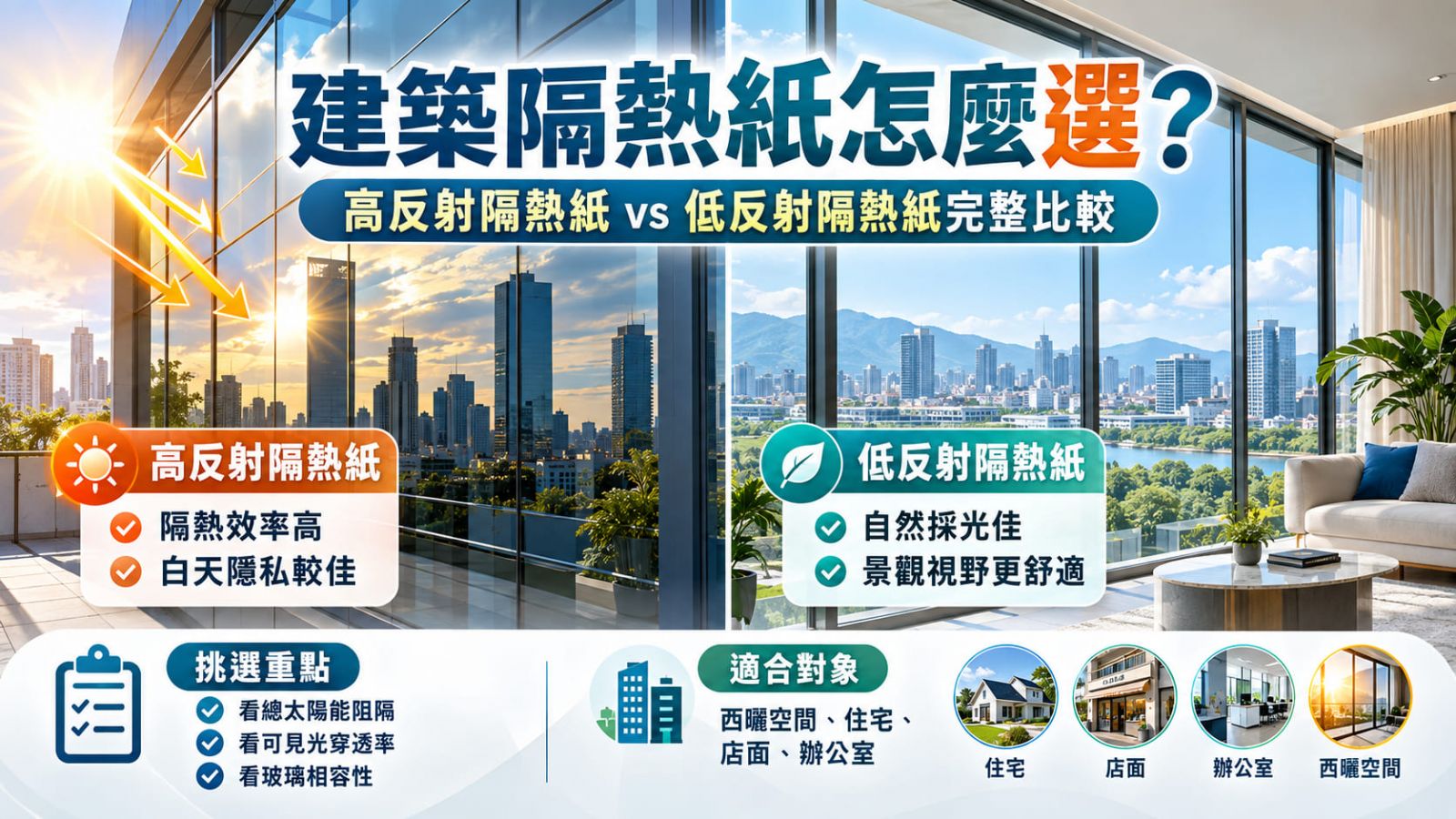 建築隔熱紙怎麼選?高反射隔熱紙 vs 低反射隔熱紙完整比較